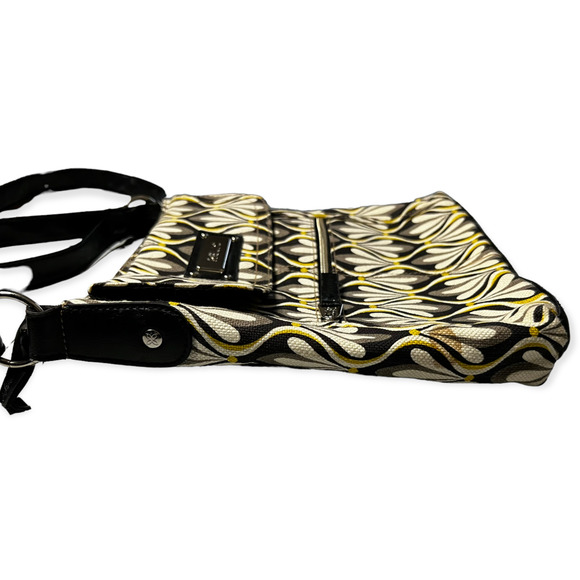 Relic Women's Black, Cream, Gray & Yellow Canvas & Faux Leather Crossbody Bag999 - Picture 4 of 11